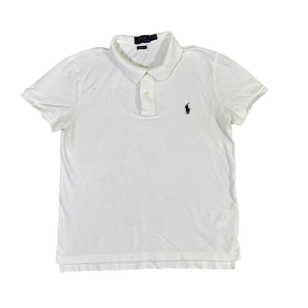 Polo Ralph Lauren Women's White Classic Fit Short Sleeve Pique Polo Shirt M